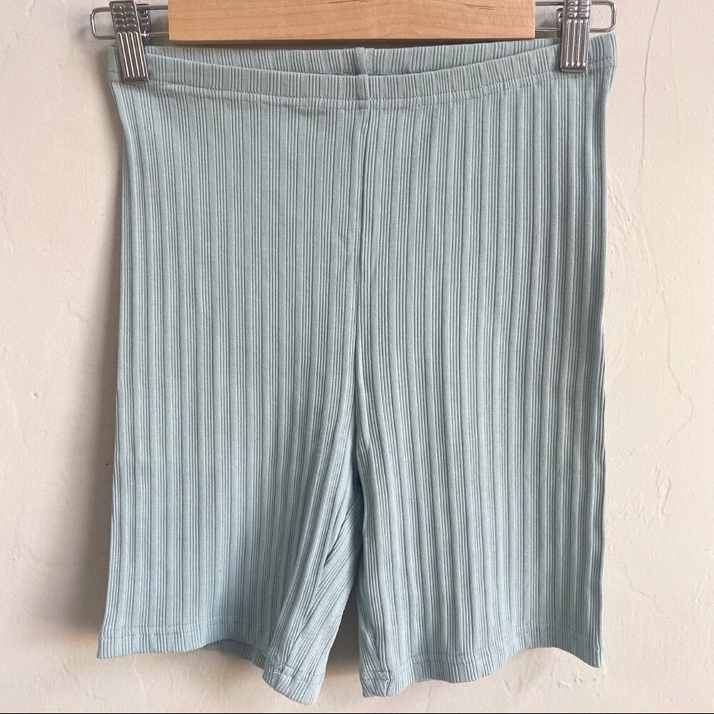 NWT BB Dakota Blue Fog Ribbed Keep Knit Simple Bicycle Shorts - Picture 2 of 6